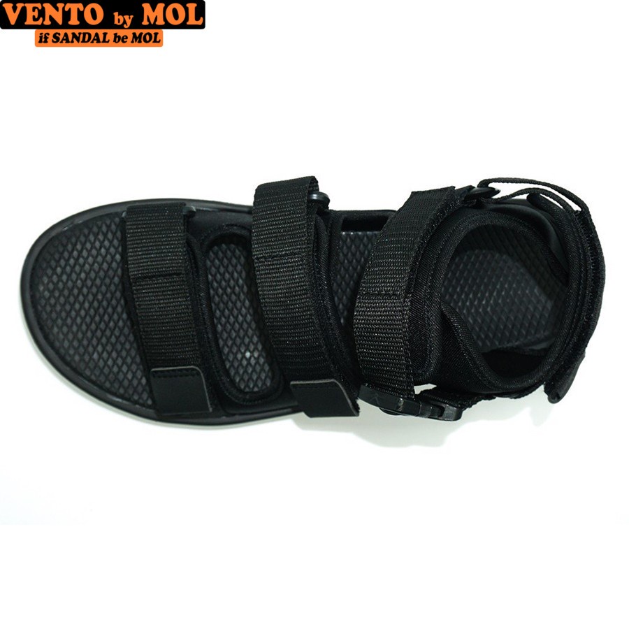 Sandal nam nữ unisex Vento 3 quai ngang NB03BB màu đen