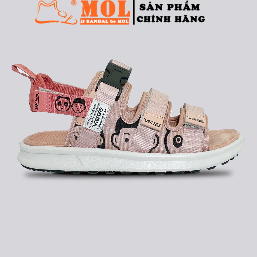 Sandal nữ Vento 3 quai ngang NB80Be màu hồng phấn