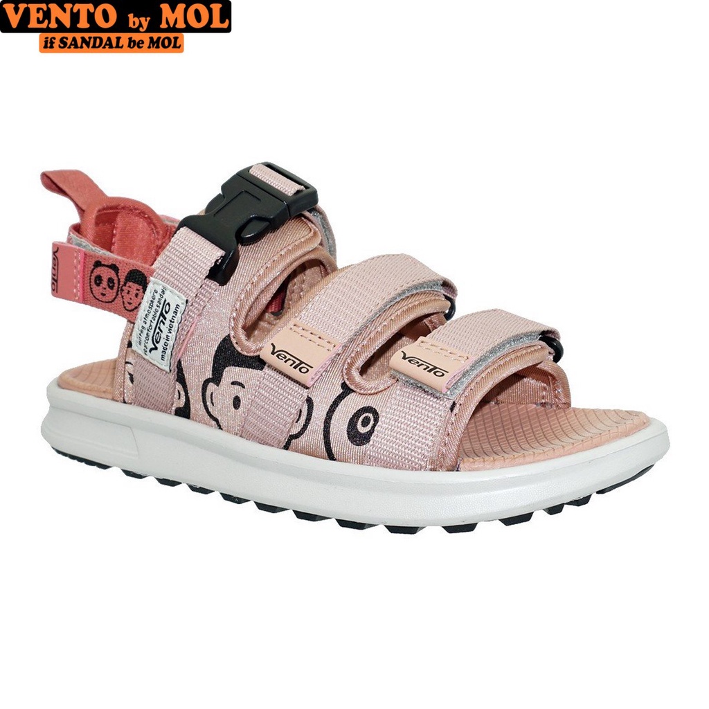 Sandal nữ Vento 3 quai ngang NB80Be màu hồng phấn