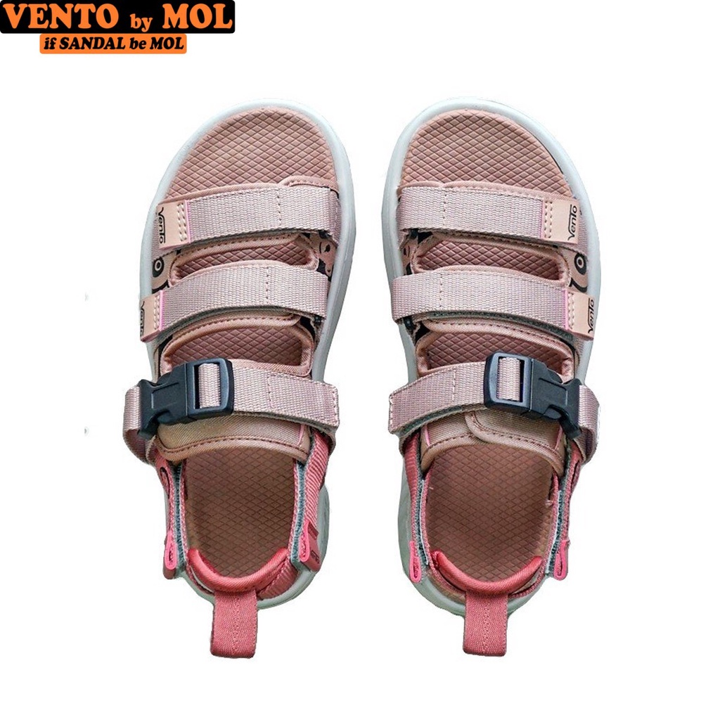 Sandal nữ Vento 3 quai ngang NB80Be màu hồng phấn