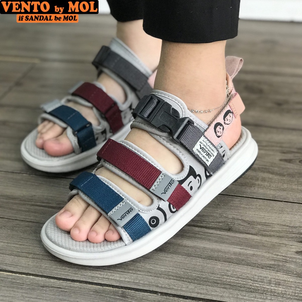 Sandal nữ Vento 3 quai ngang NB80R màu đỏ