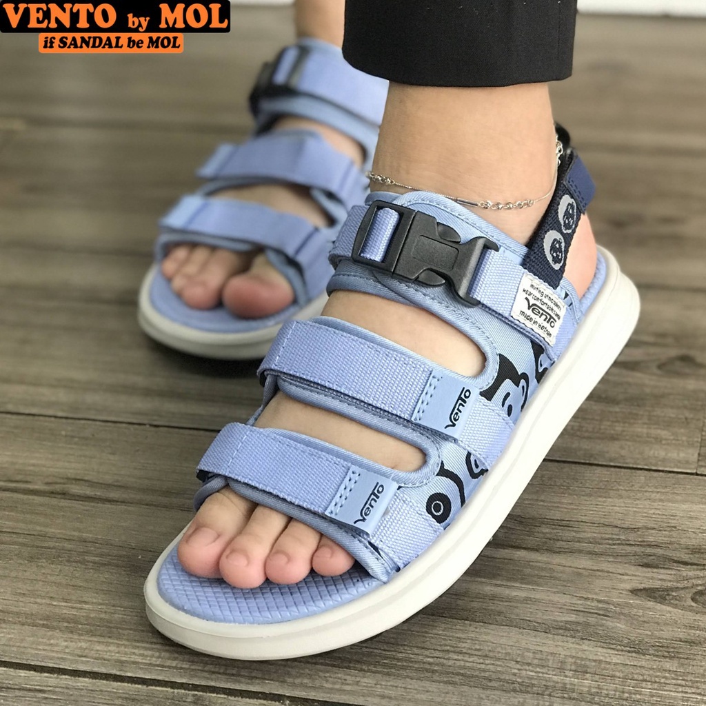 Sandal nữ Vento 3 quai ngang NB80XD màu xanh