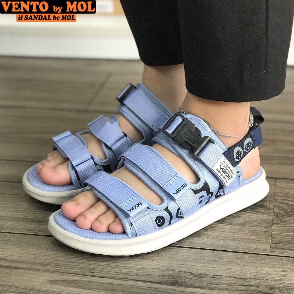 Sandal nữ Vento 3 quai ngang NB80XD màu xanh