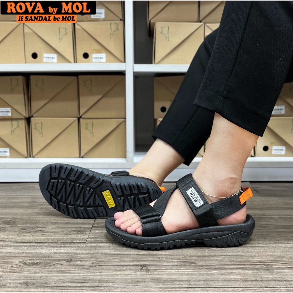 Sandal nữ Rova quai chữ Z RV0221B màu đen