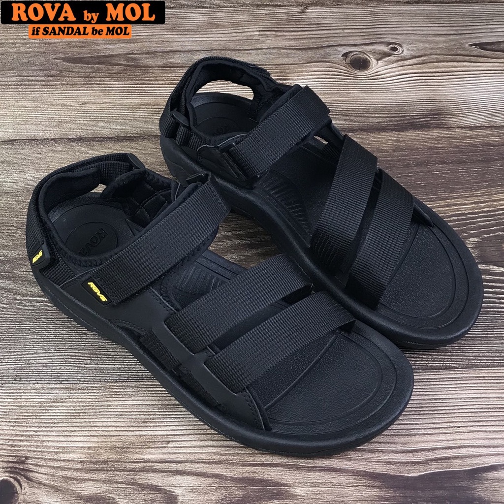 Sandal nam Rova quai ngang RV668B màu đen