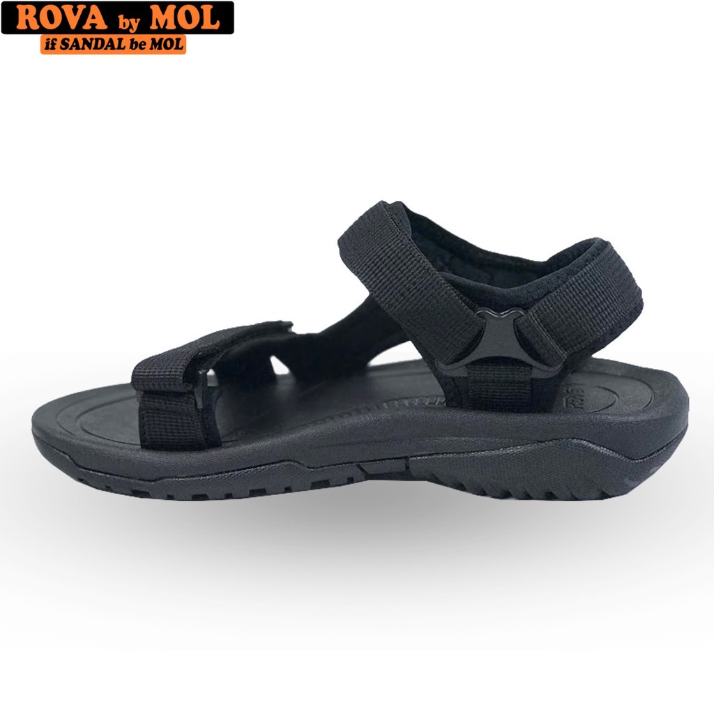 Sandal nam Rova quai ngang RV866B màu đen