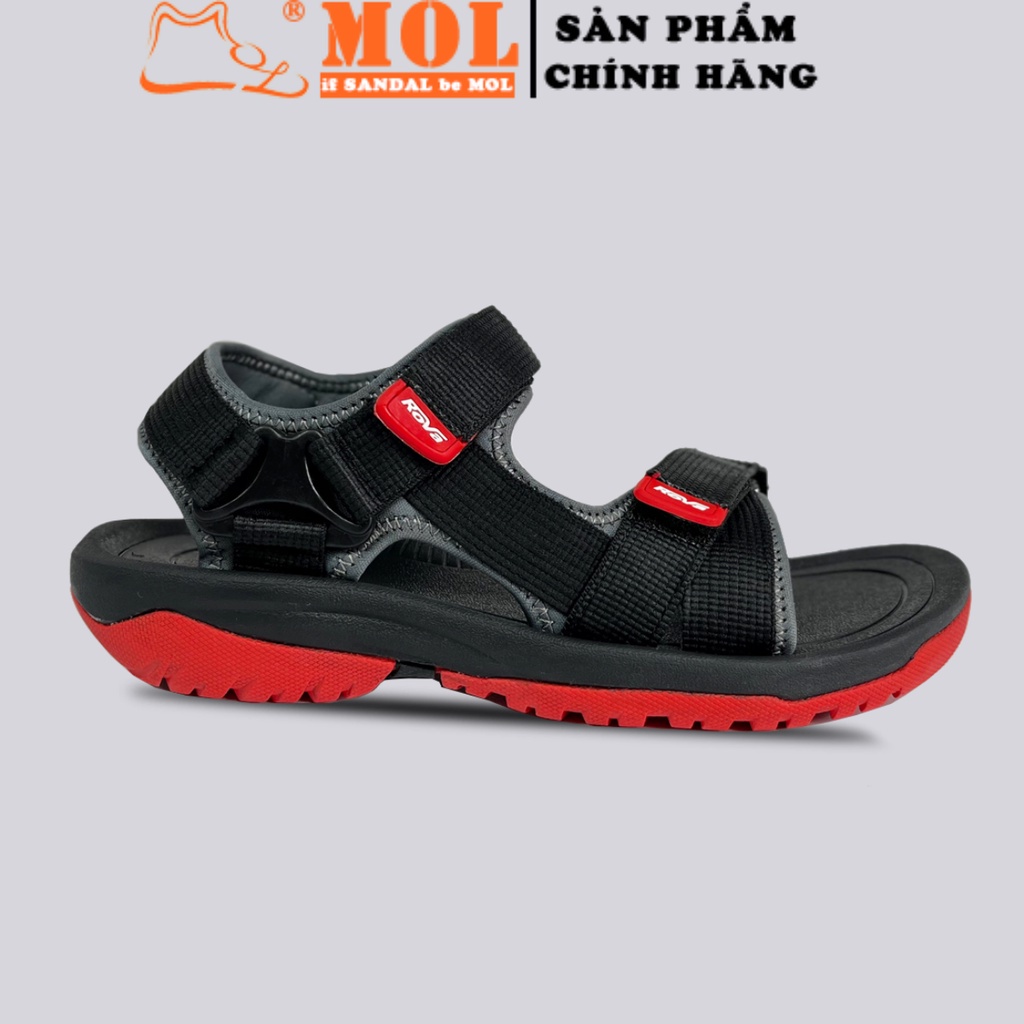 Sandal nam Rova quai ngang RV866RB màu đen