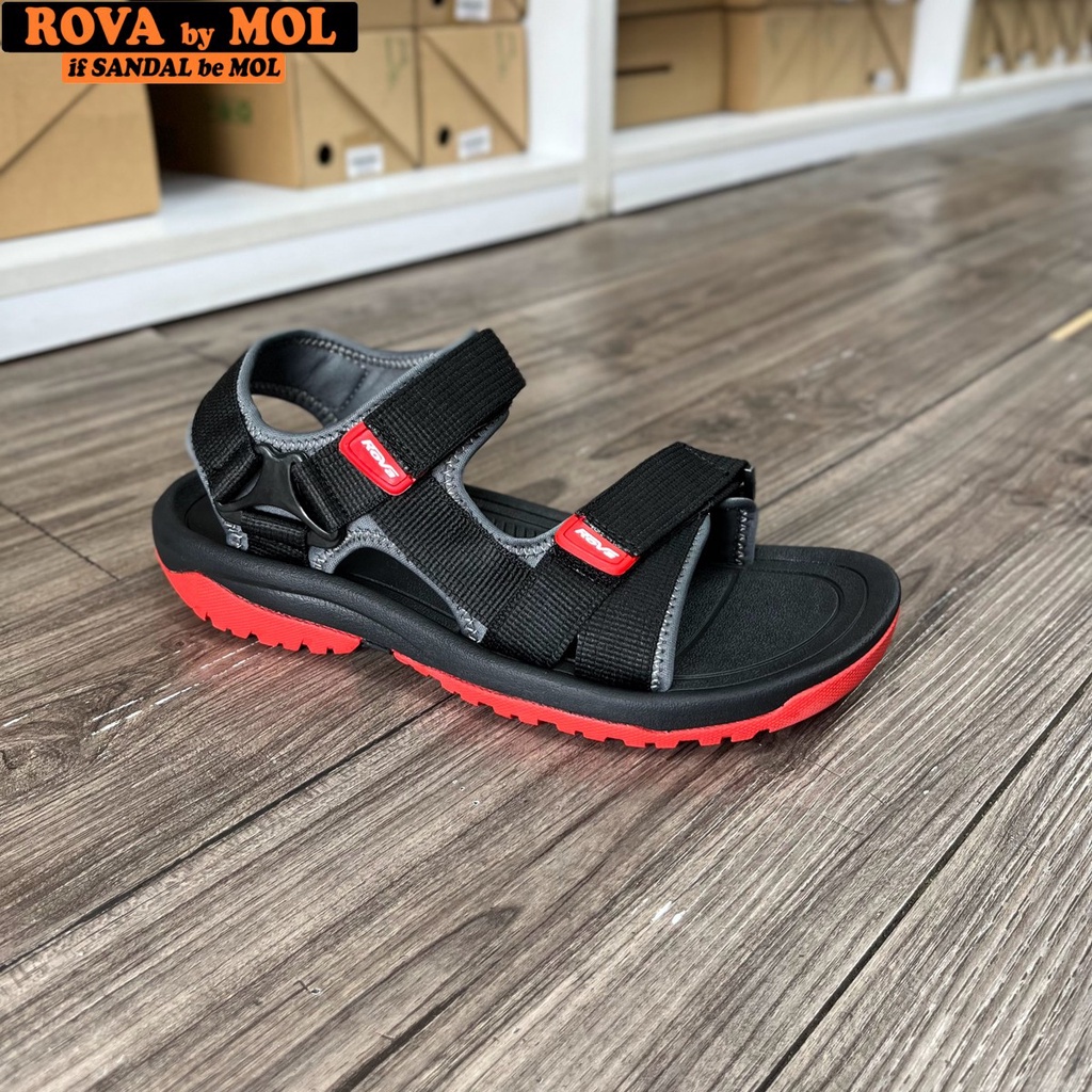 Sandal nam Rova quai ngang RV866RB màu đen