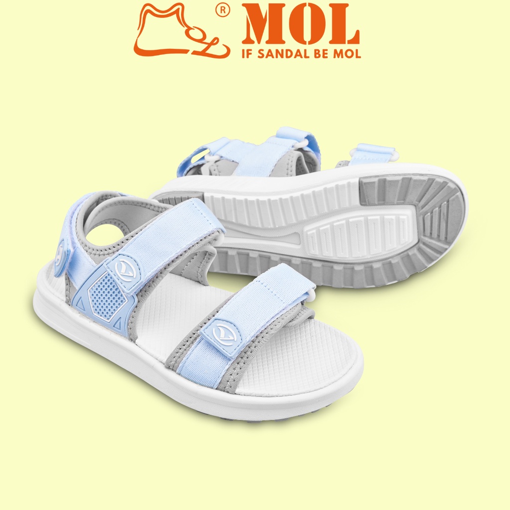 Sandal nữ Rova 2 quai ngang RV2205G màu xanh phối xám