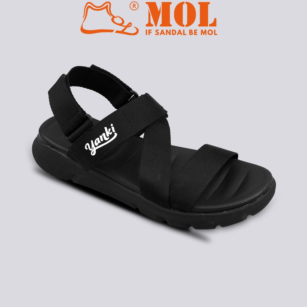 Sandal nam nữ unisex Yanki quai chữ Z mã số YY021BB màu đen full