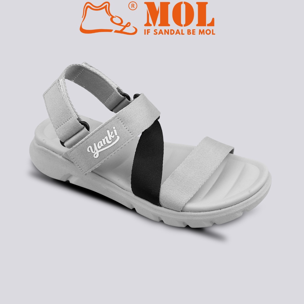 Sandal nam nữ unisex Yanki quai chữ Z mã số YY021BG màu xám phối đen