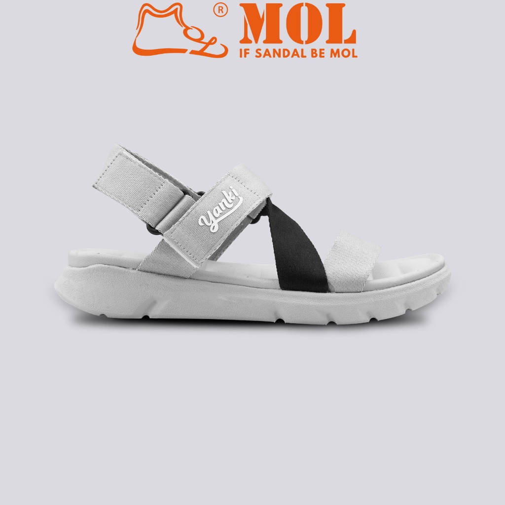 Sandal nam nữ unisex Yanki quai chữ Z mã số YY021BG màu xám phối đen