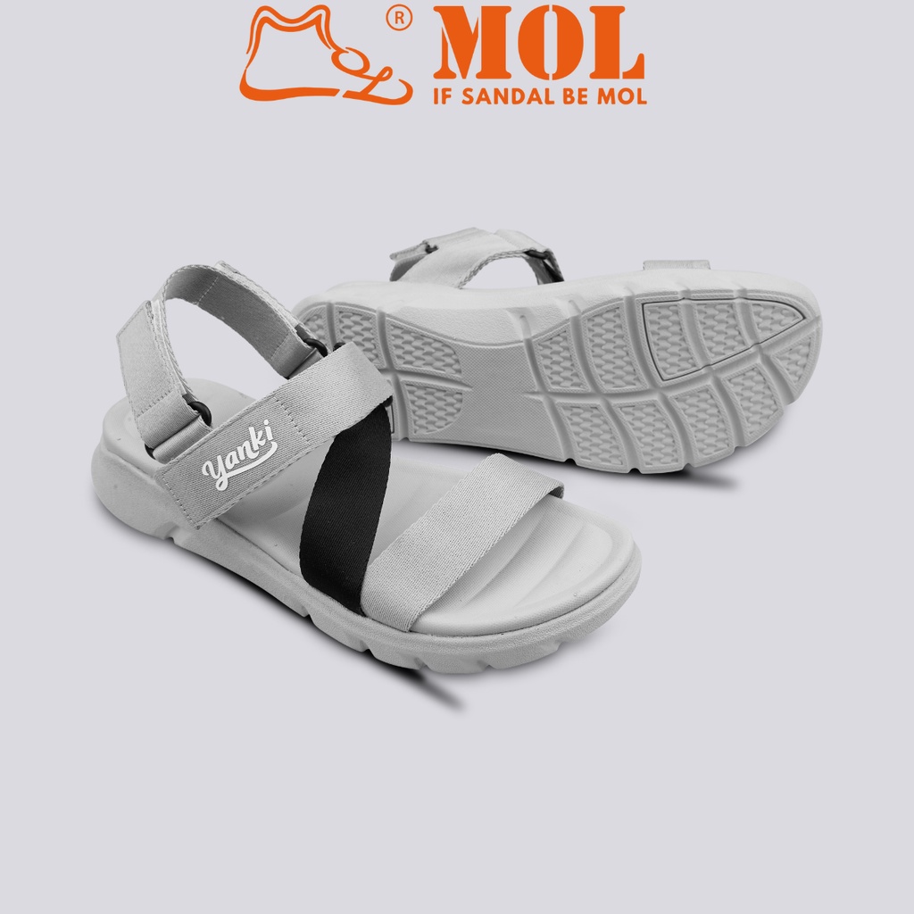 Sandal nam nữ unisex Yanki quai chữ Z mã số YY021BG màu xám phối đen