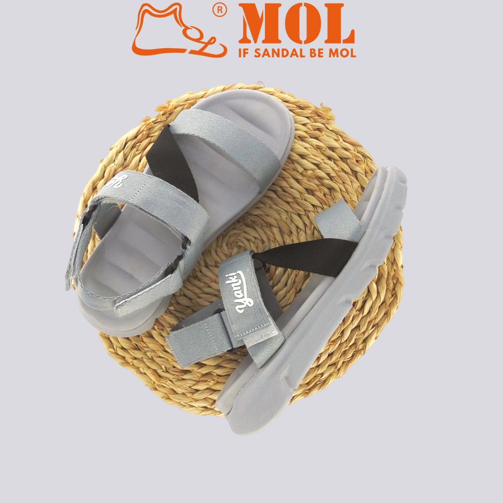 Sandal nam nữ unisex Yanki quai chữ Z mã số YY021BG màu xám phối đen