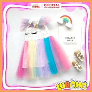 [HÀNG CAO CẤP] Váy cầu vồng ngựa pony, đầm công chúa cầu vồng cho bé yêu, đầm bé gái - lubaha