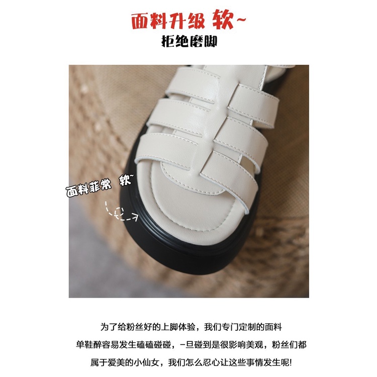 Giày Sandal Da Đế Dày Mềm Mại Phong Cách Roman 2023 Cho Nữ