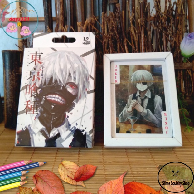 Bộ bài Tây anime tokyo ghoul,ngạ quỷ vùng tokyo Japan bộ tú poker 54 lá in ấn hình manga xinh tươi độc đáo