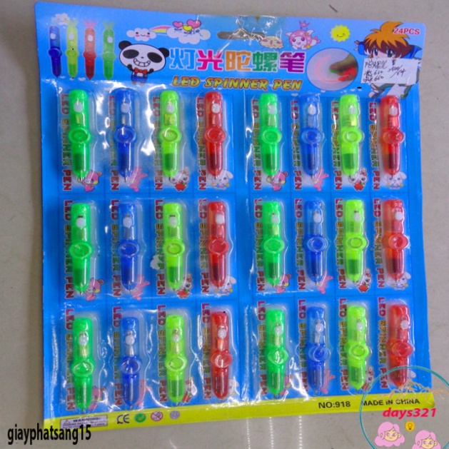 Lẻ 1 cái bút bi viết được kiêm xoay công cụ giải trí Spinner Có đèn LED chiếu sáng làm giảm Stress