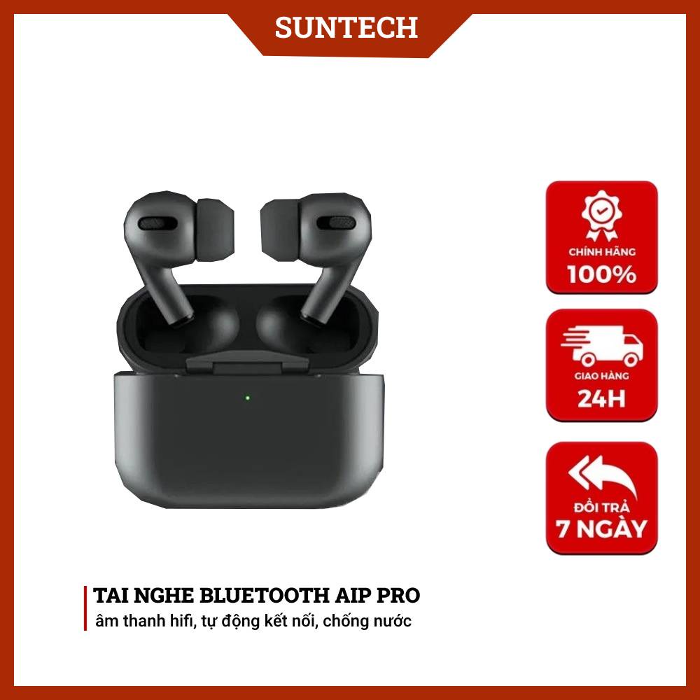 Tai Nghe Bluetooth AIP Pro Đen Nhám Cao Cấp, Tai Nghe Không Dây Chip Jery, Định Vị Đổi Tên, Cảm Biến Đa Chạm - SUNTECH