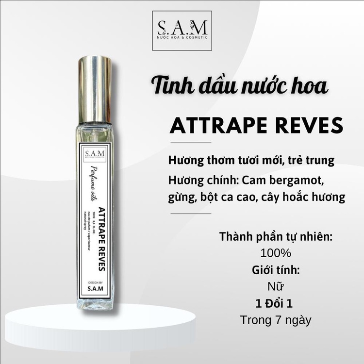 Tinh Dầu Nước Hoa Nữ S.A.M Perfume Attrape Reves EDP Hương Thơm Tự Do Tươi Mới Và Trẻ Trung - Chai Xịt 10ml