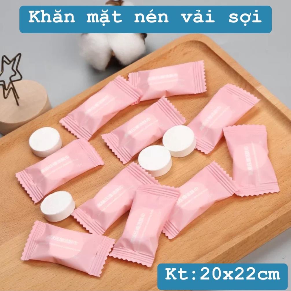 Combo Khăn Tắm Nén, Khăn Mặt Nén Full Size Như Hình