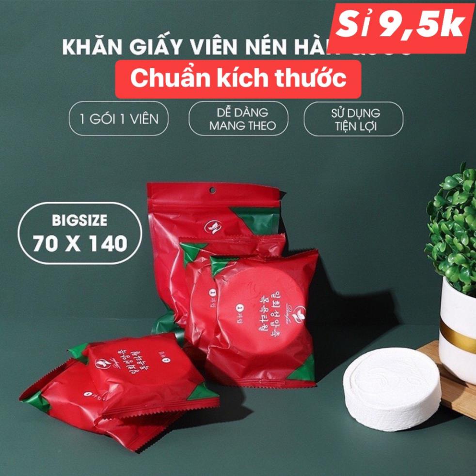 Combo Khăn Tắm Nén, Khăn Mặt Nén Full Size Như Hình