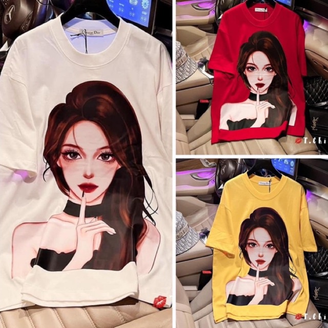 Áo phồn cotton su mịn 3158 hình cô gái sẽy 3D siêu hot