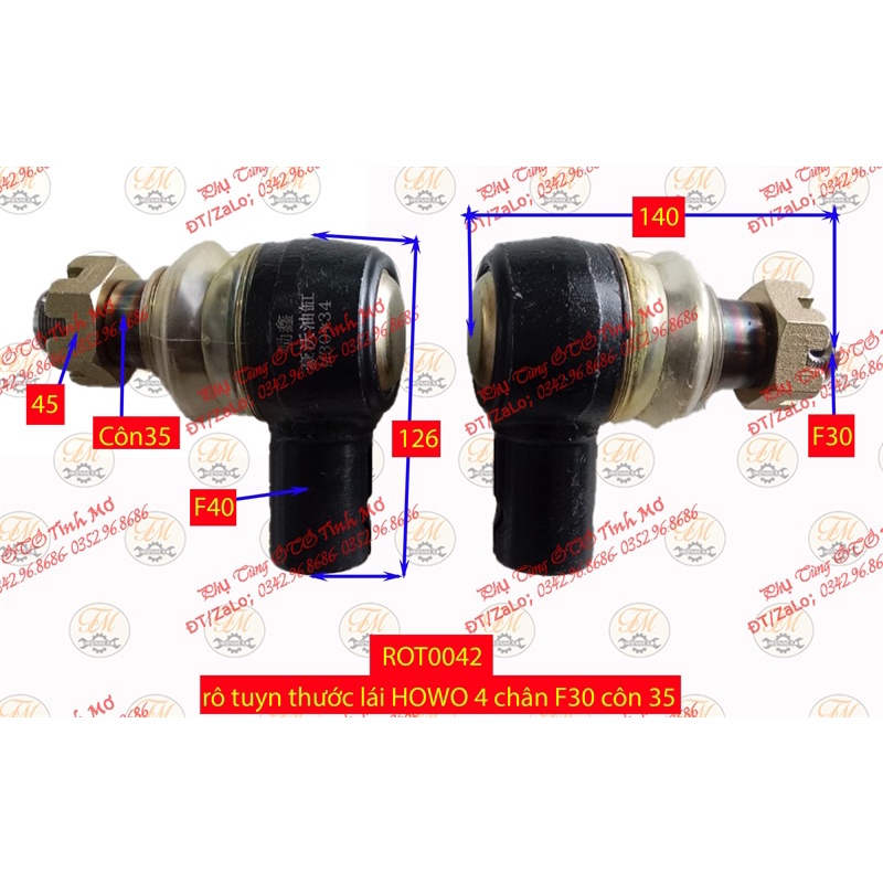 rô tuyn thước lái HOWO 4 chân F30 côn 35