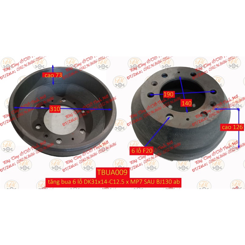 tăng bua 6 lỗ DK31x14-C12.5 x MP7 SAU BJ130 ab