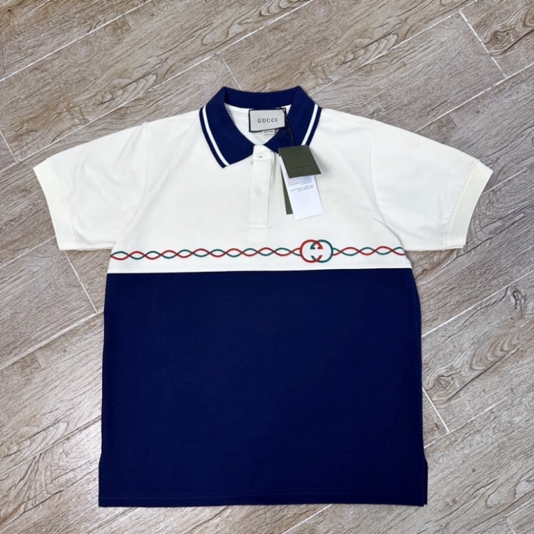 Áo polo GC thêu phối màu kết hợp phối hợp nam nữ cao cấp Áo polo GC thêu nam nữ mới nhất