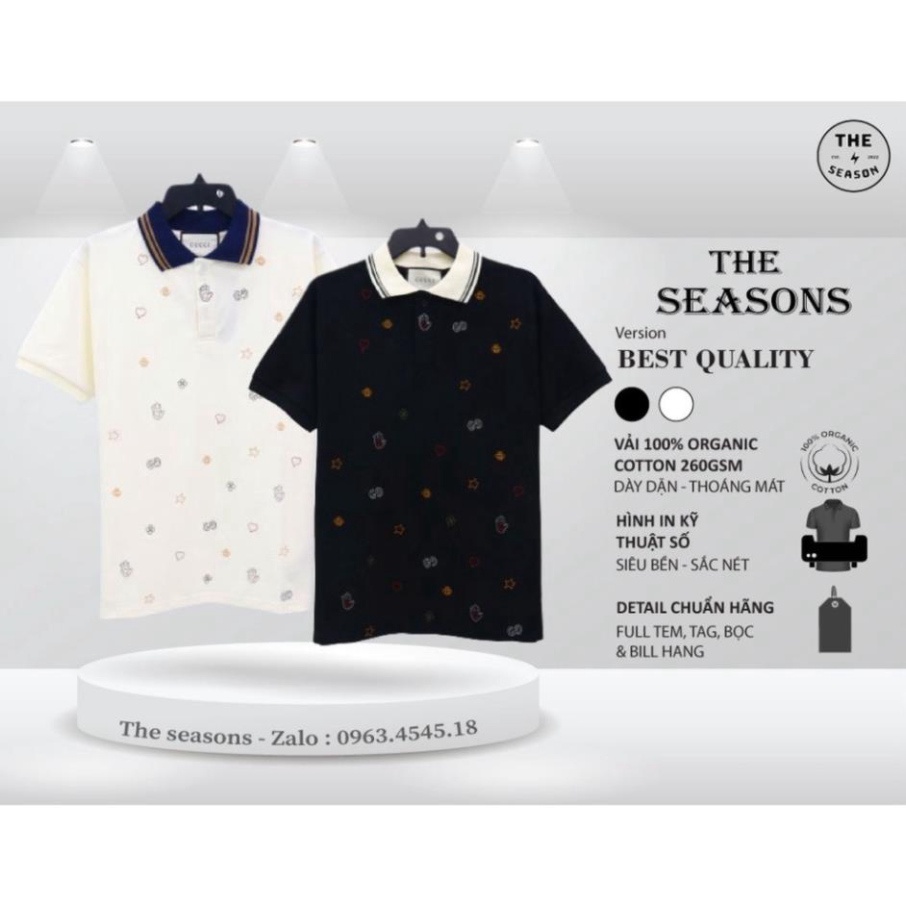 Áo Polo Gicci Bee Logo ,Polo Thêu Con Ong Vải Cotton 100% The.Base