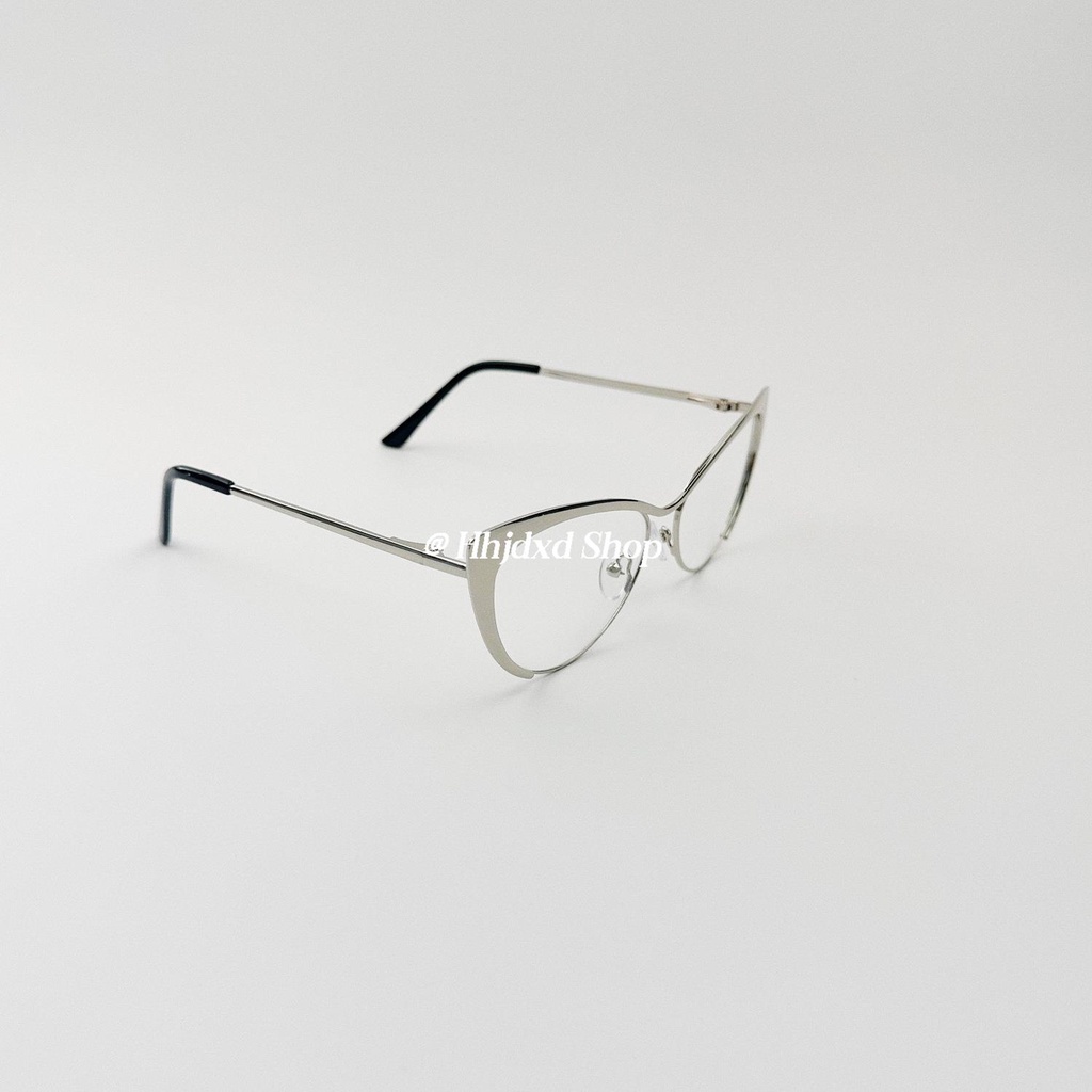 Kính Mắt Mèo Gọng Kim Loại Chống Ánh Sáng Xanh Phong Cách Retro