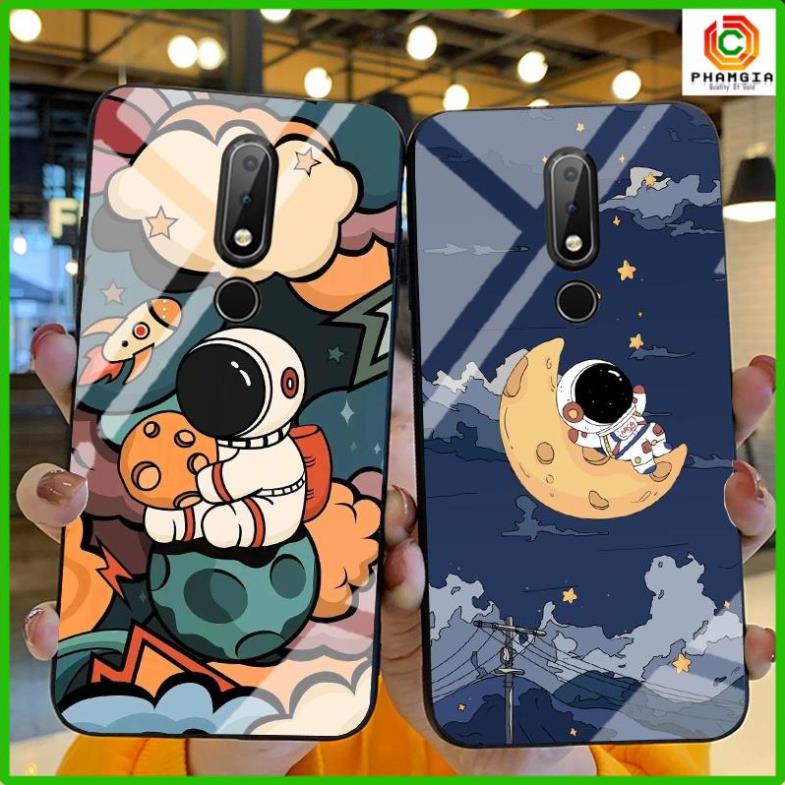 Ốp Lưng Nokia X6/ 6.1+ (6.1 plus) ép kính in hình phi hành gia vũ trụ