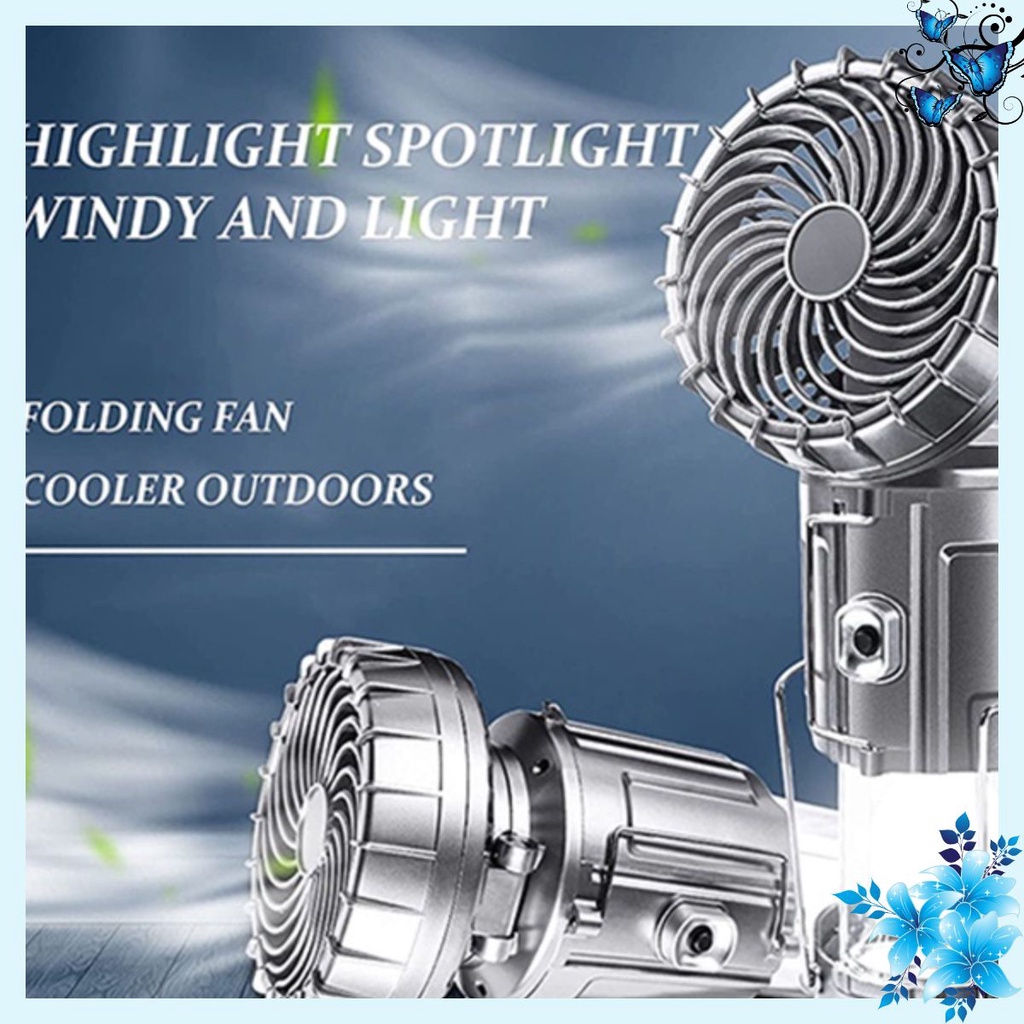 Đèn bão LED Năng Lượng Mặt Trời Đa Năng 3 Trong 1 tích hợp quạt, đèn pin, sạc điện thoại tiện lợi - VV288
