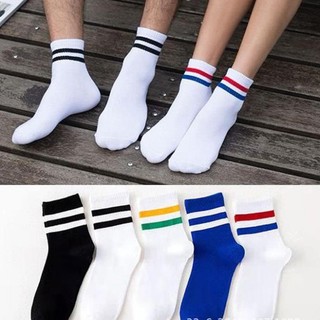 Tất vớ hàn quốc 2 sọc kẻ ngang qua mắt cá chân EEFY1