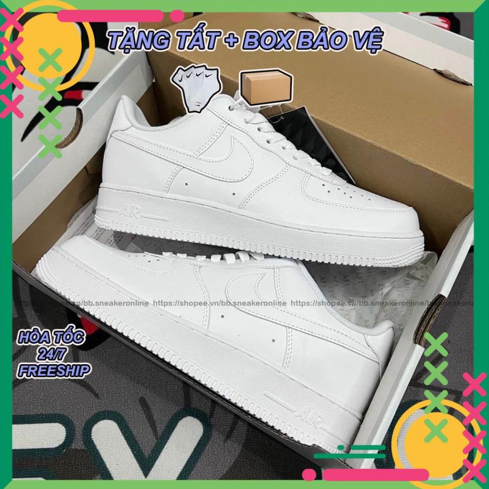 Giày_Nike Air Force 1 full trắng Nam Nữ, Giày AF1 Trắng đế Air, bản Cao Cấp fulll box bill