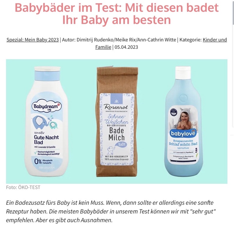 Sữa tắm giúp bé ngủ ngon Baby Dream Gute Nacht Bad Đức chai 500ml