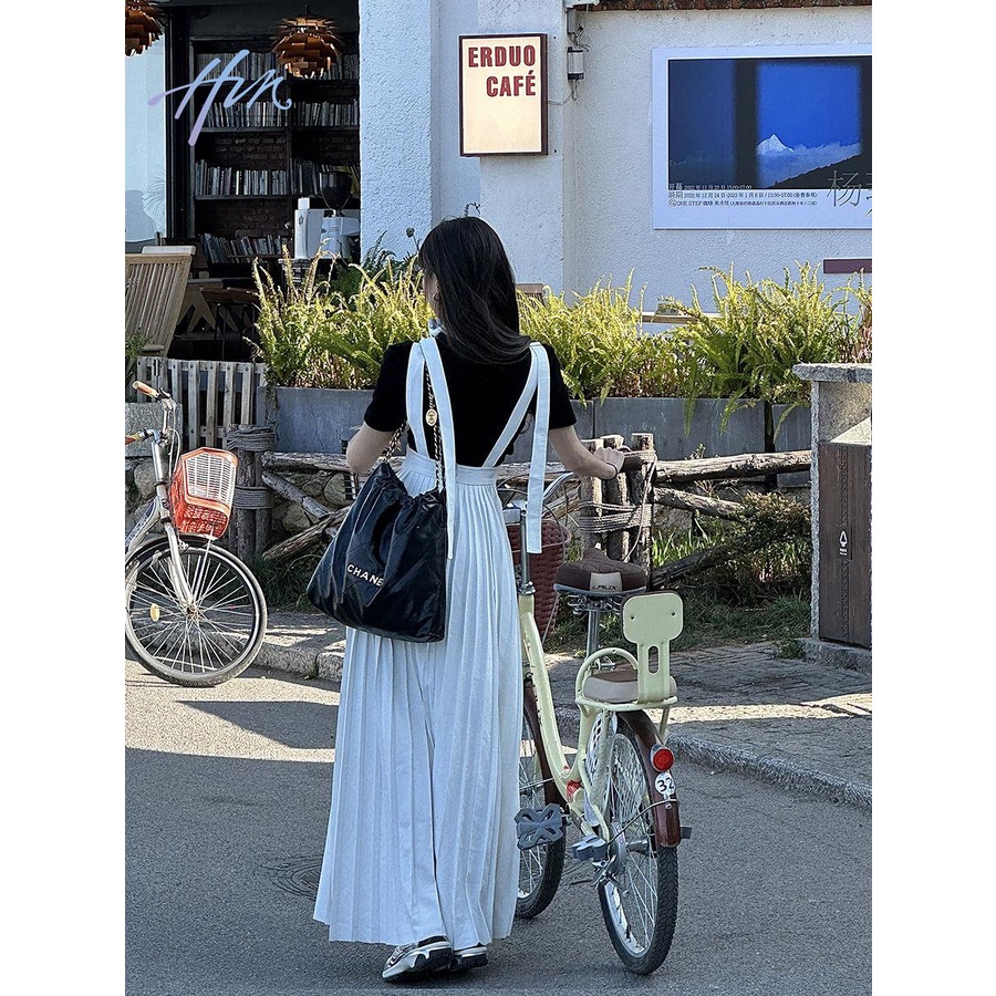 Đầm Dài Hai Dây Xếp Ly Nhấn Eo Thời Trang Mùa Hè Dành Cho Nữ