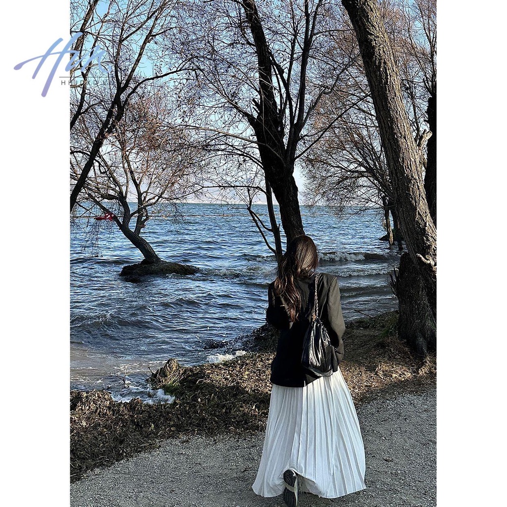 Đầm Dài Hai Dây Xếp Ly Nhấn Eo Thời Trang Mùa Hè Dành Cho Nữ