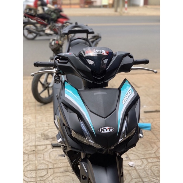 Tem rời Winner X mẫu Zin HRC phối tem xanh ngọc cho xe đen.