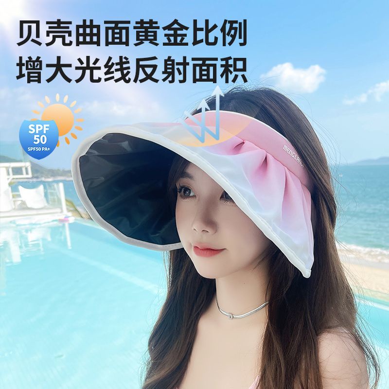 Nón Chống Nắng Hở Chóp Màu Gradient Chống Tia Cực Tím Thời Trang Cho Nữ
