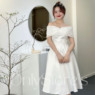 TK032 Đầm tiểu thư trễ vai dáng xòe