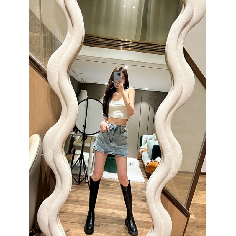 𝔹𝕆𝕊𝕊 𝕊ℍ𝕆𝔼𝕊 ⚜️ Giày Bốt Cao gót Da Mềm Cổ V Cao Đến Đầu Gối Khuyết hàng QC Đẹp Kiểu Dáng kéo khóa saumũi vuông đơ