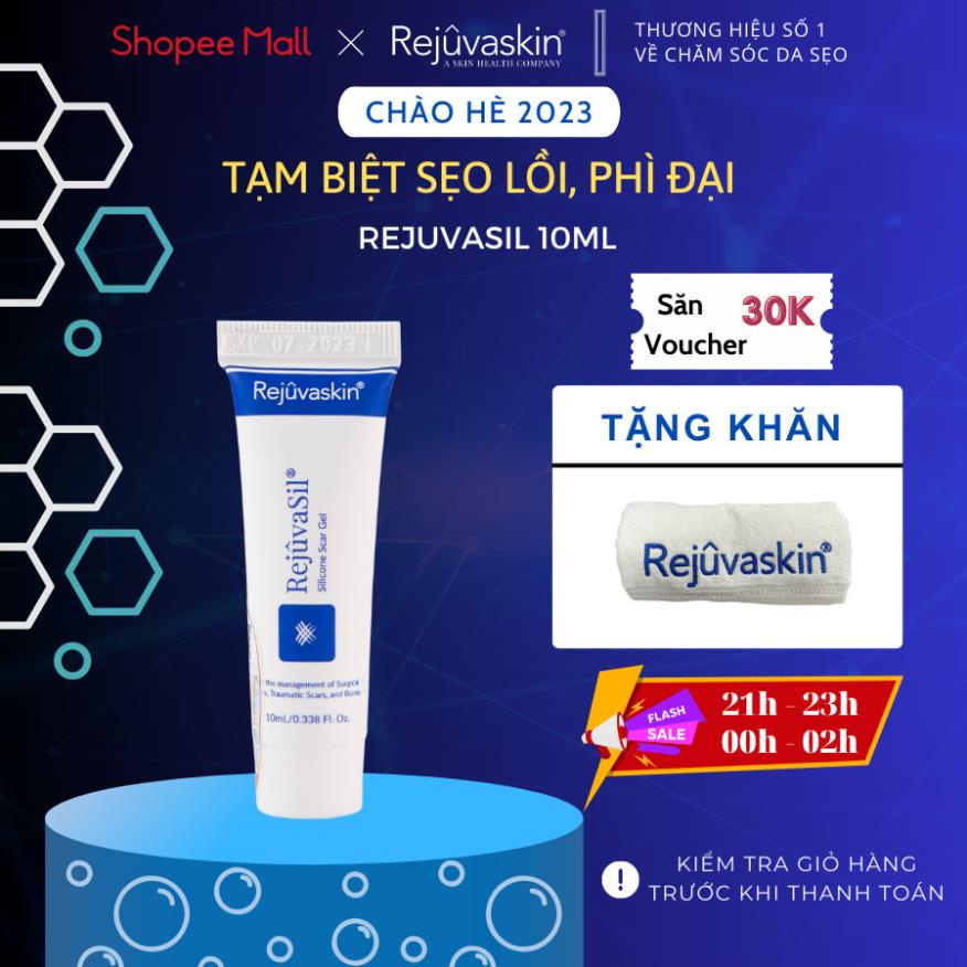 Kem trị Sẹo dạng Gel trị sẹo lồi, sẹo phì đại REJUVASKIN Rejuvasil 10ml