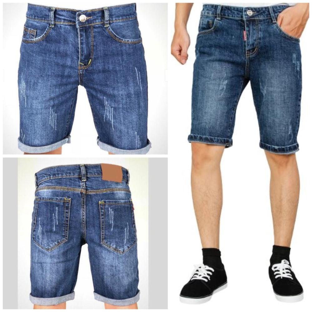 Quần Bò Denim Ngố Nam Quần Short Jean Nam Vải Dày Dặn Mềm Mịn Chuẩn Form Hàng Công Ty Xuất Khẩu Cao Cấp