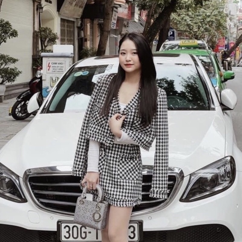 Túi xách tay nữ đi ô đinh đá size 17-20cm siêu đẹp