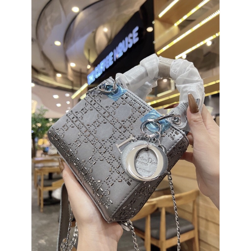 Túi xách tay nữ đi ô đinh đá size 17-20cm siêu đẹp