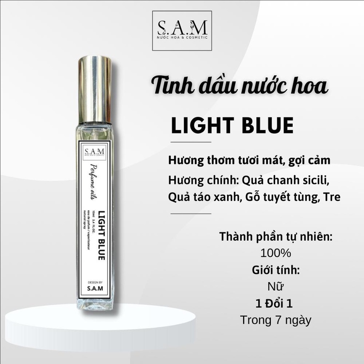 Tinh Dầu Nước Hoa Nữ S.A.M Perfume Light Blue Hương Thơm Trẻ Trung Năng Động Và Tươi Mát - Chai Xịt 10ml
