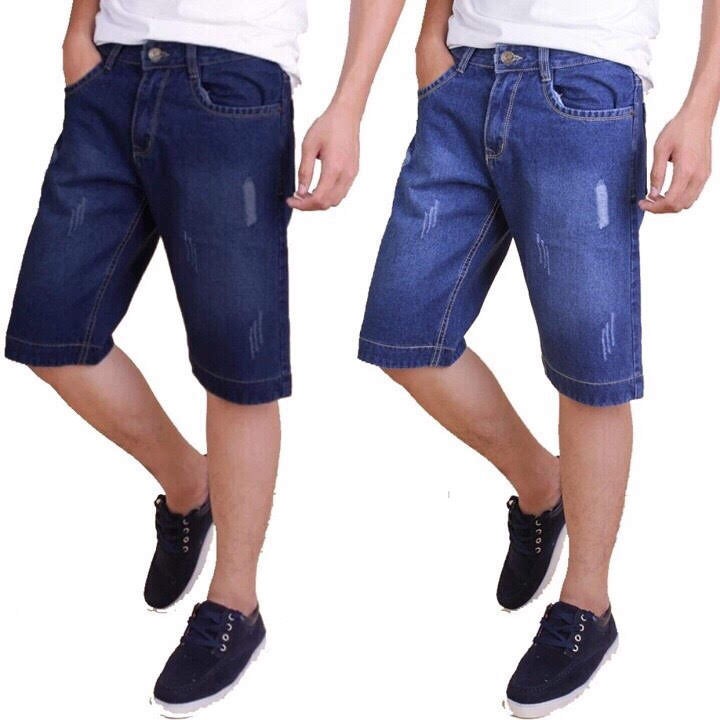 Quần Short Jean Nam Quần Bò Ngố Nam Trơn Hàng Công Ty Xuất Khẩu Cao Cấp