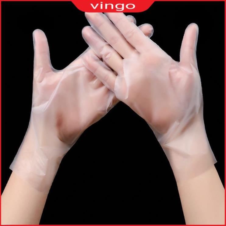 Hộp 100 đôi Găng tay cao su non TPE, Găng tay làm bếp nấu ăn dùng 1 lần Vingo
